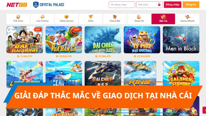 Câu hỏi và giải đáp về giao dịch tại nhà cái net88 casino