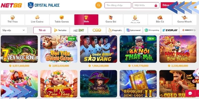 Nhiều nhà phát hành game nổ hũ danh tiếng tại NET88